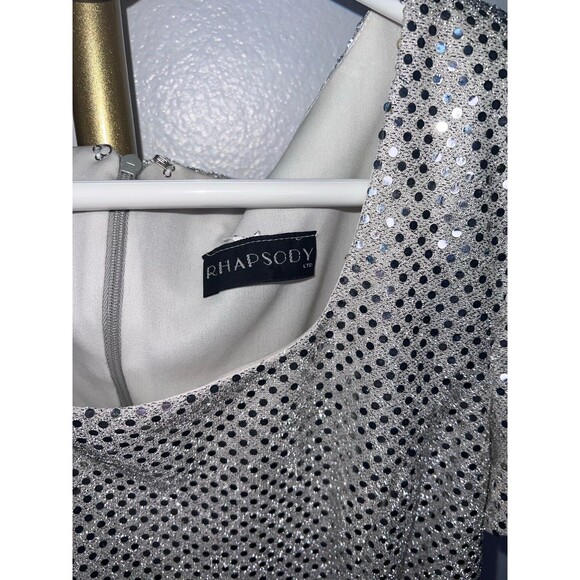 VINTAGE Rhapsody Silver Sequence Dress - Picture 3 of 6